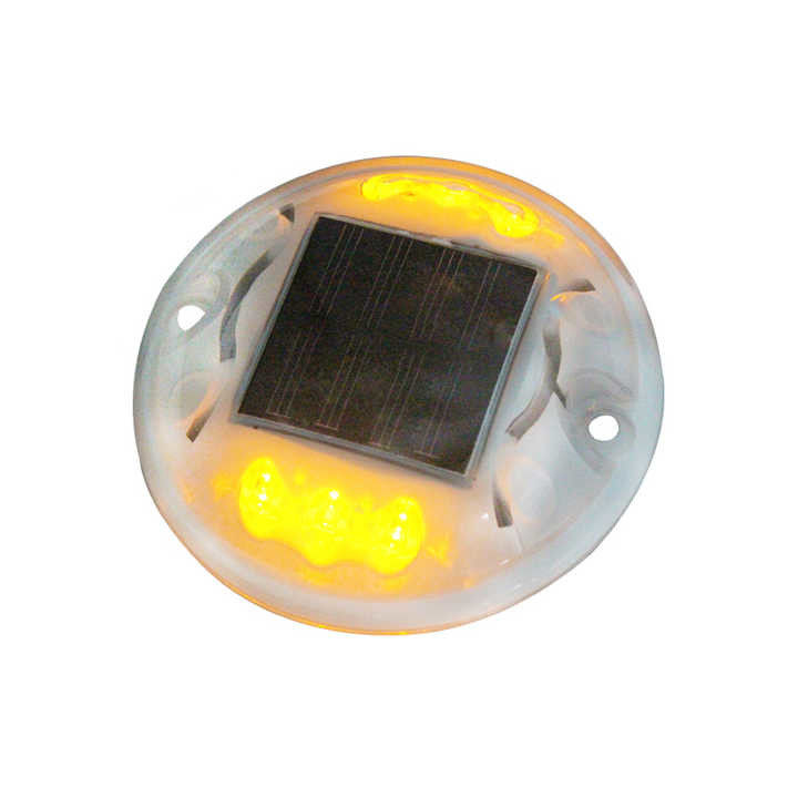 FCC Flashing Solar Road Stud Giallo LED Marcatori di marciapiede Distanza di visualizzazione 1000m
