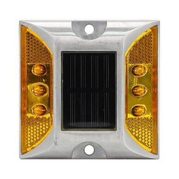Giallo Riflettori stradali solari IP68 impermeabile 6pcs LED ad alta luminosità