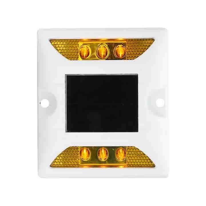 Giallo LED Solar Powered Road Studs Aluminum High Visibility Road Marker Light (Luce di segnale stradale ad alta visibilità)