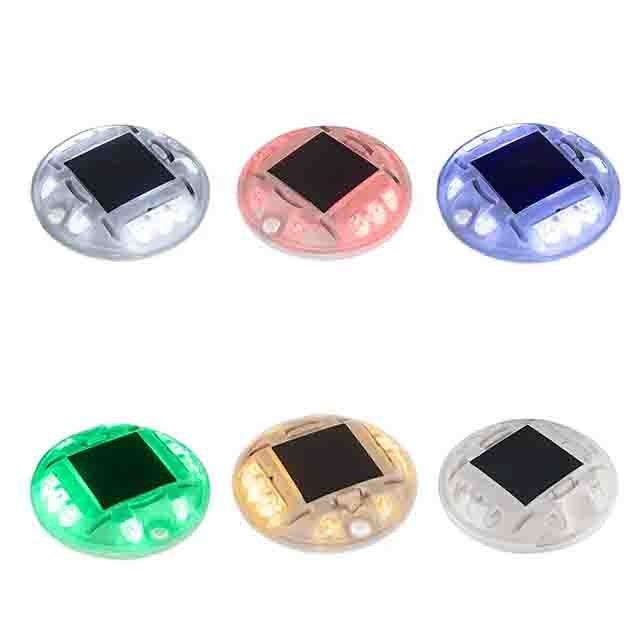 Alta luminosità PC Forma rotonda Marcatore solare di pavimento Luce IP68 Occhio di gatto in plastica