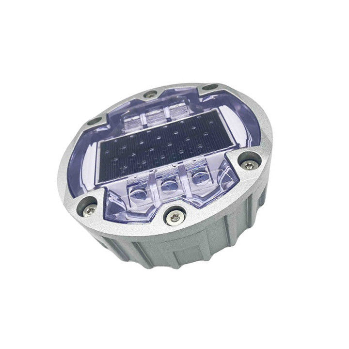 Punti stradali a LED solari Incorporati in alluminio rotondo lampeggiante LED segnalatori stradali a occhi di gatto