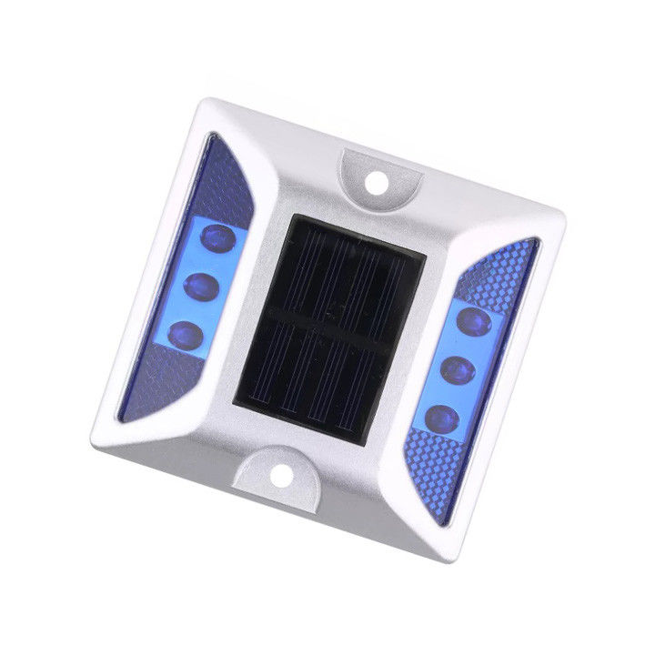 LED in alluminio lampeggiante occhi di gatto Strada Stud Indicatore solare riflettente Marcatore luce